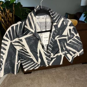 Zara Aztec print crop top